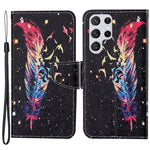 Full Body Protection Cross Texture Pattern Printing PU Leather Phone Case Shell with Stand Wallet for Samsung Galaxy S22 Ultra 5G