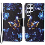 Full Body Protection Cross Texture Pattern Printing PU Leather Phone Case Shell with Stand Wallet for Samsung Galaxy S22 Ultra 5G