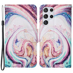 Full Body Protection Cross Texture Pattern Printing PU Leather Phone Case Shell with Stand Wallet for Samsung Galaxy S22 Ultra 5G