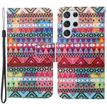 Full Body Protection Cross Texture Pattern Printing PU Leather Phone Case Shell with Stand Wallet for Samsung Galaxy S22 Ultra 5G