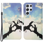 Full Body Protection Cross Texture Pattern Printing PU Leather Phone Case Shell with Stand Wallet for Samsung Galaxy S22 Ultra 5G