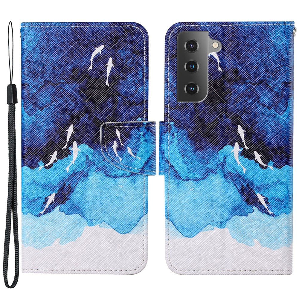 Pattern Printing Scratch-resistant Shockproof PU Leather Stand Case Wallet Cover for Samsung Galaxy S22+ 5G