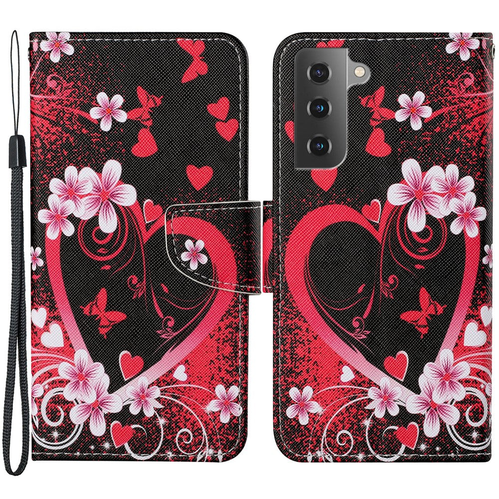 Pattern Printing Scratch-resistant Shockproof PU Leather Stand Case Wallet Cover for Samsung Galaxy S22+ 5G