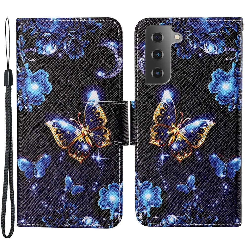 Pattern Printing Scratch-resistant Shockproof PU Leather Stand Case Wallet Cover for Samsung Galaxy S22+ 5G