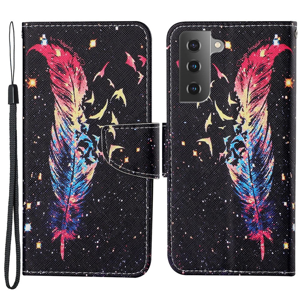 Pattern Printing Scratch-resistant Shockproof PU Leather Stand Case Wallet Cover for Samsung Galaxy S22+ 5G