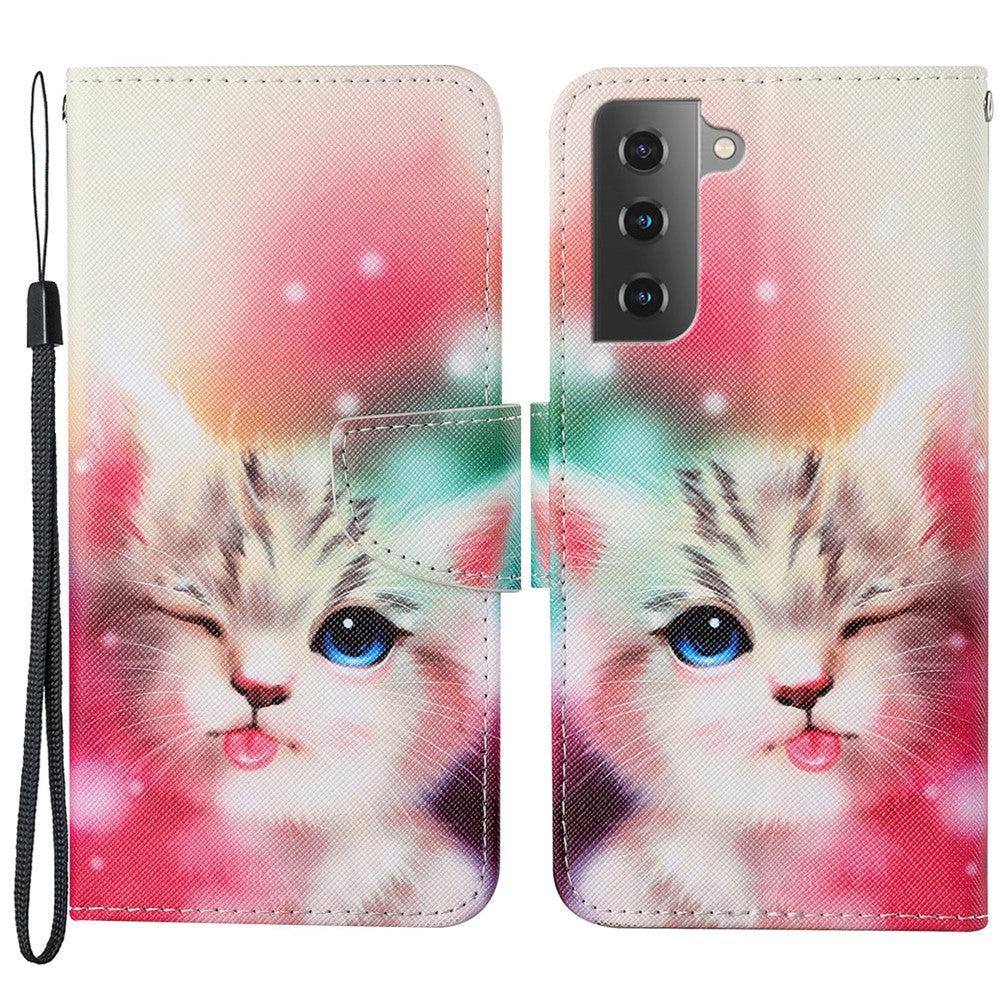 Pattern Printing Scratch-resistant Shockproof PU Leather Stand Case Wallet Cover for Samsung Galaxy S22+ 5G