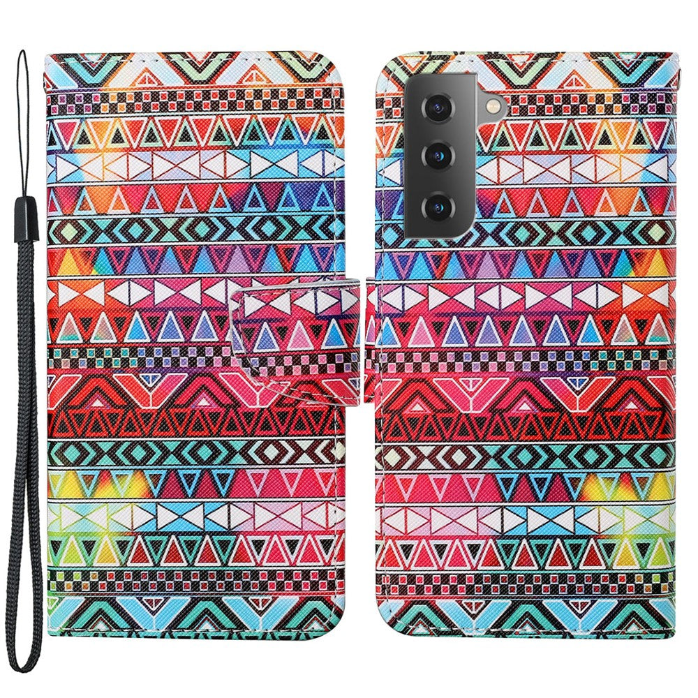 Pattern Printing Scratch-resistant Shockproof PU Leather Stand Case Wallet Cover for Samsung Galaxy S22+ 5G
