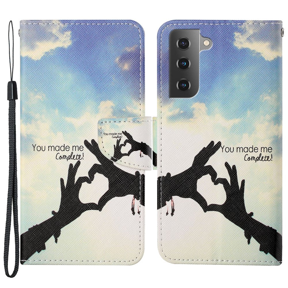 Pattern Printing Scratch-resistant Shockproof PU Leather Stand Case Wallet Cover for Samsung Galaxy S22+ 5G