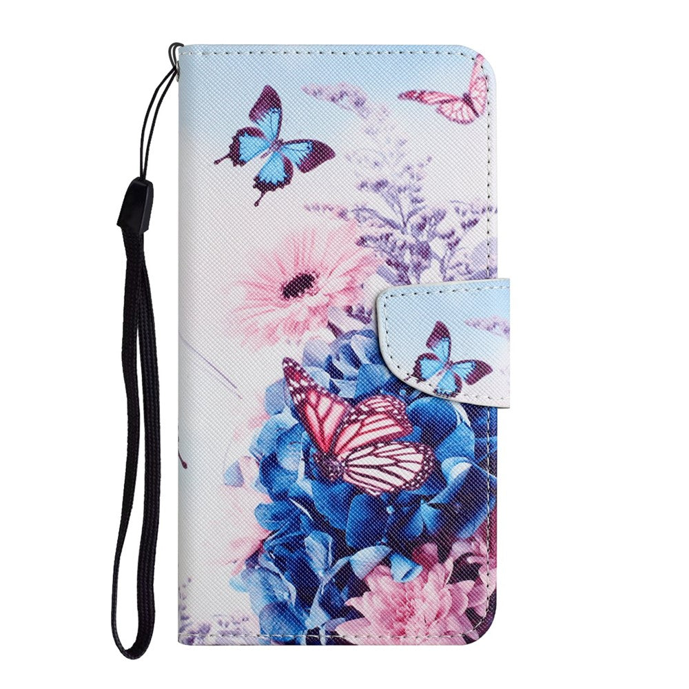 Cross Texture Pattern Printing All-round Protection Leather Phone Case Stand Wallet Shell with Hand Strap for Samsung Galaxy S22+ 5G