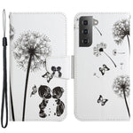Cross Texture Pattern Printing All-round Protection Leather Phone Case Stand Wallet Shell with Hand Strap for Samsung Galaxy S22+ 5G