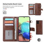 MEGSHI 020 Series Magnetic Absorption Wallet Anti-fall Detachable Design PU Leather TPU Case Shell with Long Strap for Samsung Galaxy A71 5G SM-A716