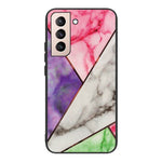 Marble Pattern Anti-drop Anti-scratch Tempered Glass + TPU Phone Back Cover Case for Samsung Galaxy S22 5G