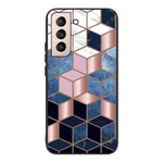 Marble Pattern Anti-drop Anti-scratch Tempered Glass + TPU Phone Back Cover Case for Samsung Galaxy S22 5G