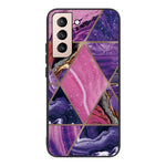Marble Pattern Anti-drop Anti-scratch Tempered Glass + TPU Phone Back Cover Case for Samsung Galaxy S22 5G