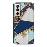Marble Pattern Anti-drop Anti-scratch Tempered Glass + TPU Phone Back Cover Case for Samsung Galaxy S22 5G