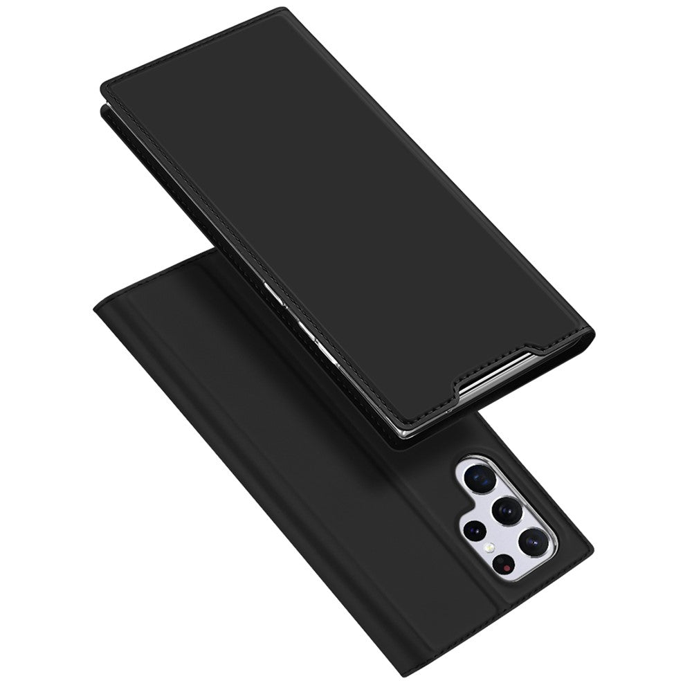DUX DUCIS Skin Pro Series for Samsung Galaxy S22 Ultra 5G Leather Stand Cover Card Holder (Non-magnetic)