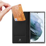 DUX DUCIS Skin Pro Series for Samsung Galaxy S22 Ultra 5G Leather Stand Cover Card Holder (Non-magnetic)