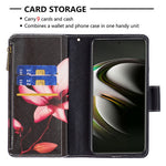 BF03 Pattern Printing Stand Design Zipper Pocket Leather Case Stand Phone Cover with Hand Strap for Samsung Galaxy S22 5G
