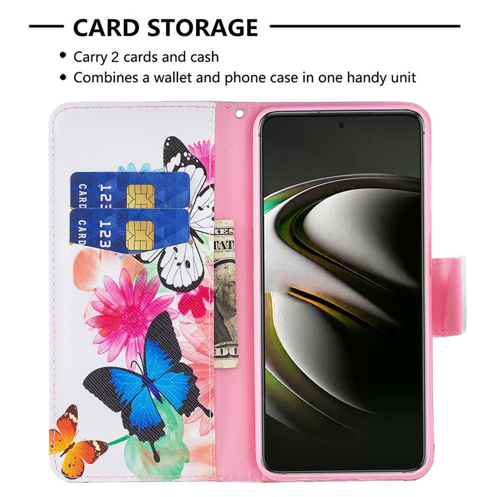 Stylish Pattern Printing PU Leather Wallet Case Stand Magnetic Closure Flip Cover for Samsung Galaxy S22 5G