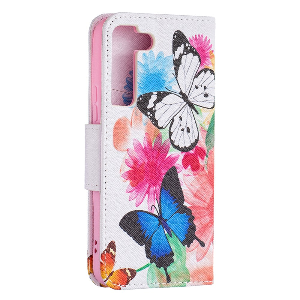 Stylish Pattern Printing PU Leather Wallet Case Stand Magnetic Closure Flip Cover for Samsung Galaxy S22 5G