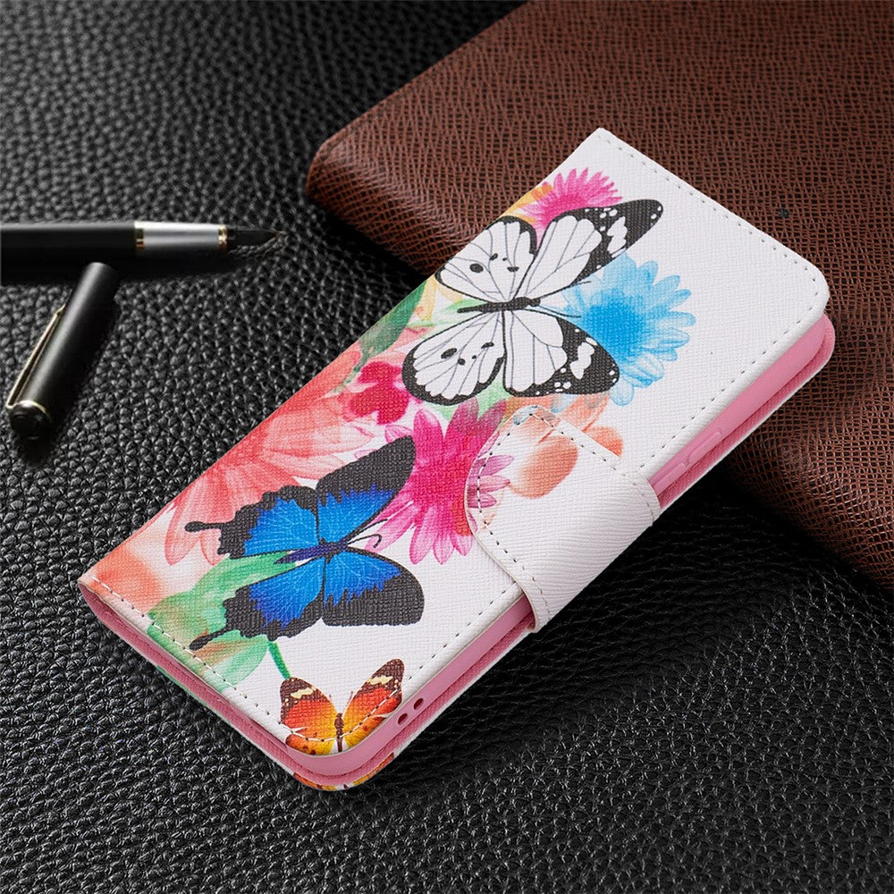 Stylish Pattern Printing PU Leather Wallet Case Stand Magnetic Closure Flip Cover for Samsung Galaxy S22 5G