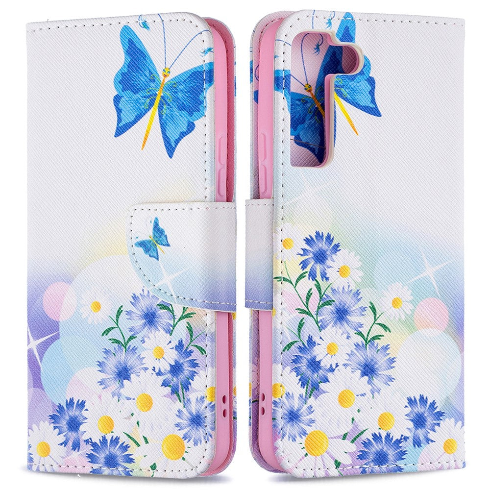 Stylish Pattern Printing PU Leather Wallet Case Stand Magnetic Closure Flip Cover for Samsung Galaxy S22 5G