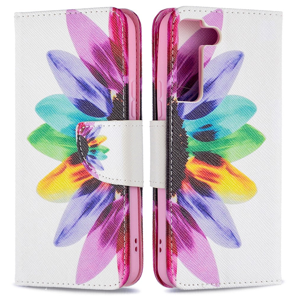 Stylish Pattern Printing PU Leather Wallet Case Stand Magnetic Closure Flip Cover for Samsung Galaxy S22 5G