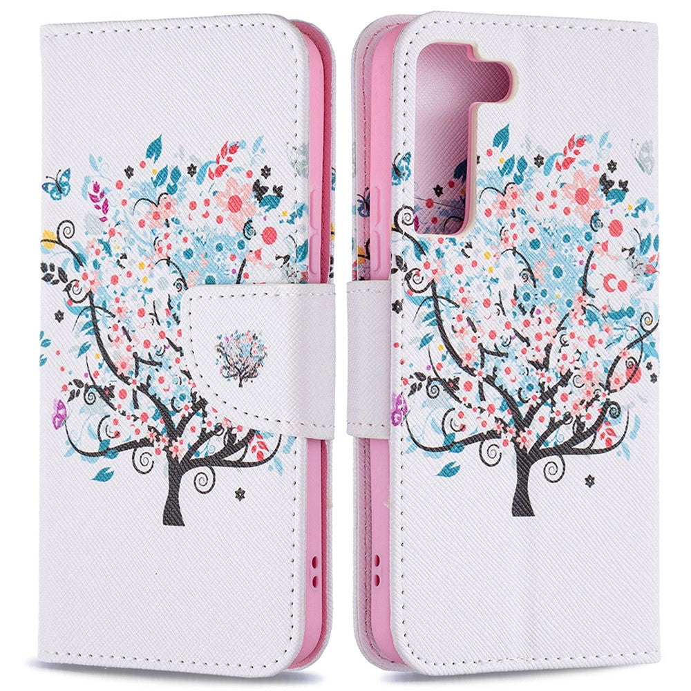 Stylish Pattern Printing PU Leather Wallet Case Stand Magnetic Closure Flip Cover for Samsung Galaxy S22 5G