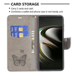 Butterfly Imprinted PU Leather Magnetic Flip Case Wallet Stand Shockproof Cover with Strap for Samsung Galaxy S22 5G
