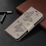 Butterfly Imprinted PU Leather Magnetic Flip Case Wallet Stand Shockproof Cover with Strap for Samsung Galaxy S22 5G