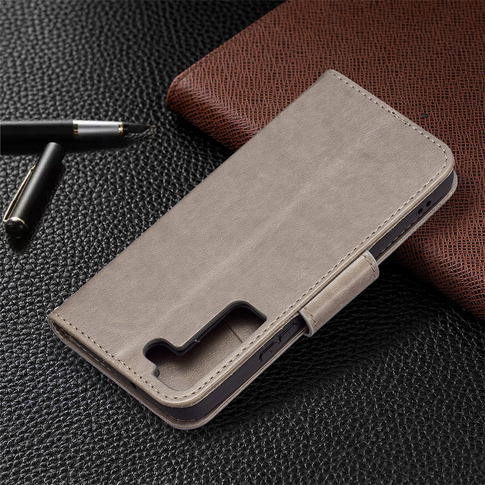 Butterfly Imprinted PU Leather Magnetic Flip Case Wallet Stand Shockproof Cover with Strap for Samsung Galaxy S22 5G