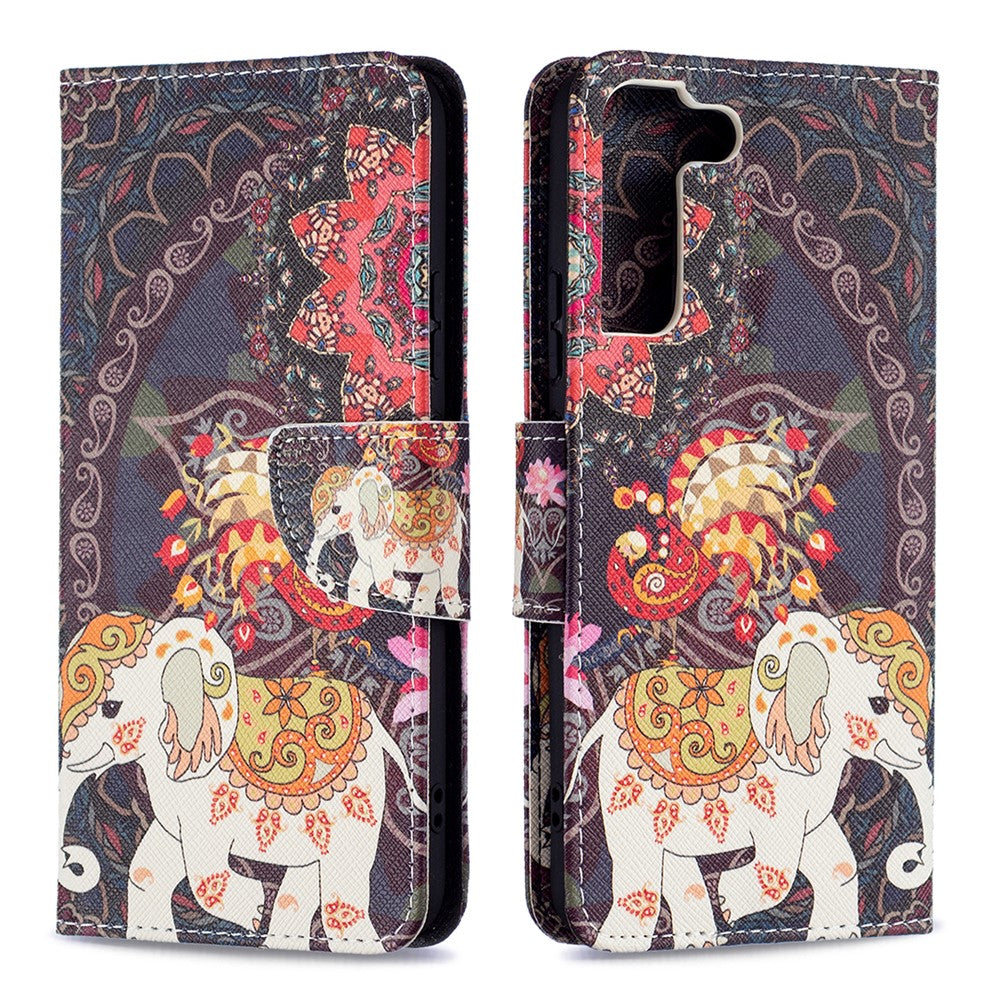 Pattern Printing PU Leather Flip Magnetic Cover Wallet Stand All-Round Protective Case for Samsung Galaxy S22+ 5G