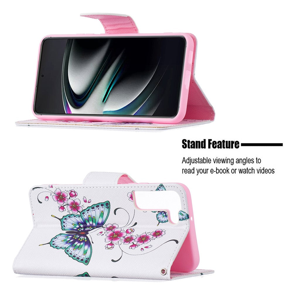 Pattern Printing PU Leather Flip Magnetic Cover Wallet Stand All-Round Protective Case for Samsung Galaxy S22+ 5G