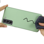 Well-protected Liquid Silicone Soft Phone Cover Shell with Hand Strap for Samsung Galaxy S22 5G