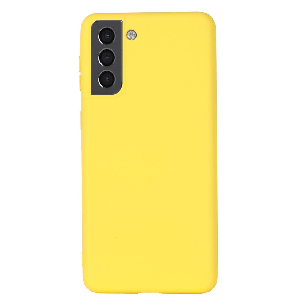 Solid Color Liquid Silicone Drop-resistant Phone Case Cover with Strap for Samsung Galaxy S22+ 5G
