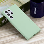Liquid Silicone Microfiber Lining Mobile Phone Back Case Cover with Strap for Samsung Galaxy S22 Ultra 5G