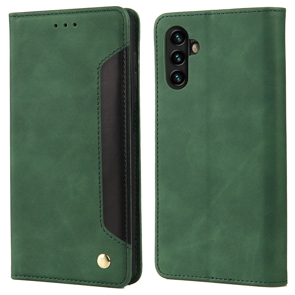 Flip-mobilskal Stötsäkert Företagsskal Reptåligt Skarvningsläder Plånboksskal för Samsung Galaxy A13 5G / A04s 4G (164,7 mm)