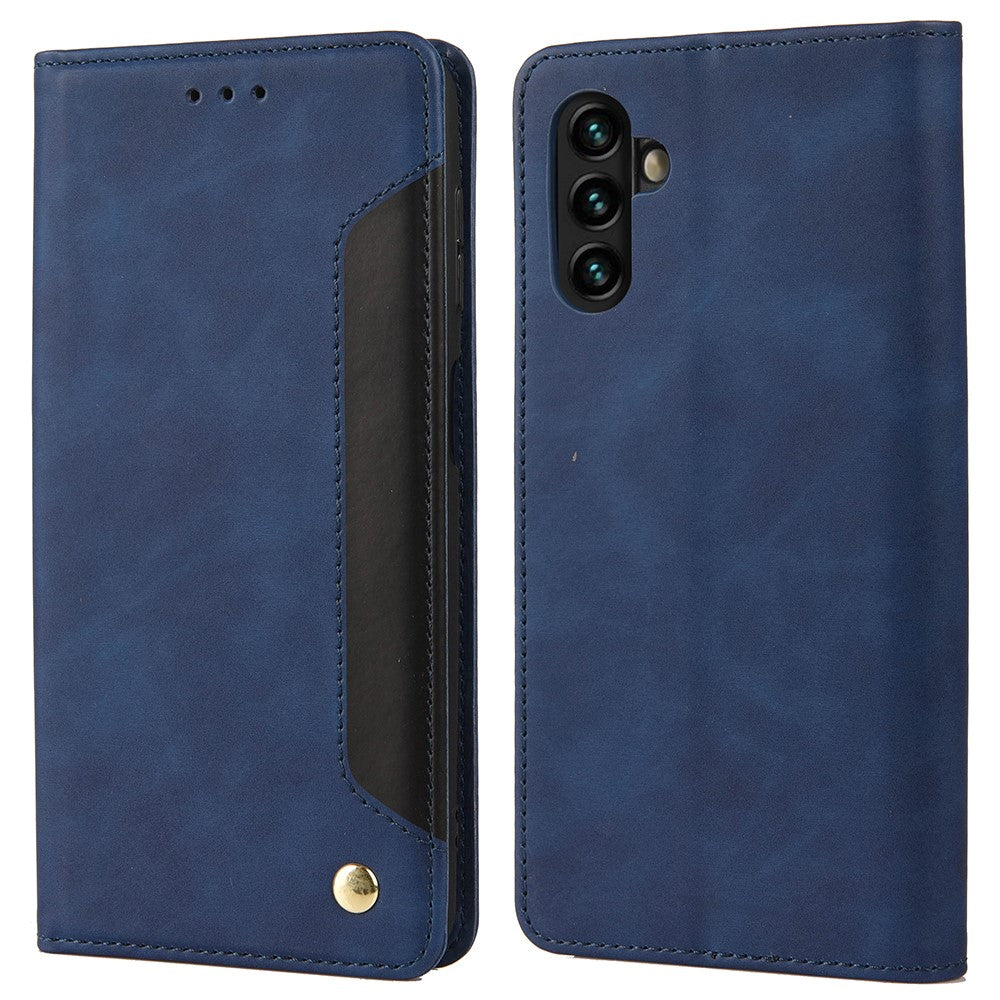 Flip-mobilskal Stötsäkert Företagsskal Reptåligt Skarvningsläder Plånboksskal för Samsung Galaxy A13 5G / A04s 4G (164,7 mm)