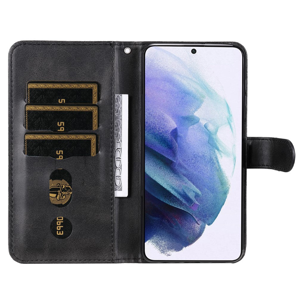 PU Leather Flip Case Zipper Pocket Design Wallet Phone Covering Shell for Samsung Galaxy S22+ 5G