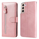 PU Leather Flip Case Zipper Pocket Design Wallet Phone Covering Shell for Samsung Galaxy S22+ 5G