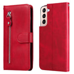 PU Leather Flip Case Zipper Pocket Design Wallet Phone Covering Shell for Samsung Galaxy S22+ 5G