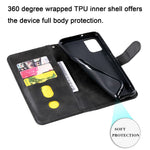 PU-lædertelefoncover - Drop-resistent Folio Flip Stand Wallet Etui med lynlåslomme til Samsung Galaxy A03s (164,2 mm)