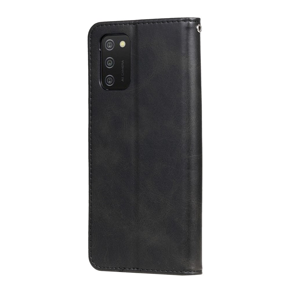 PU-lædertelefoncover - Drop-resistent Folio Flip Stand Wallet Etui med lynlåslomme til Samsung Galaxy A03s (164,2 mm)
