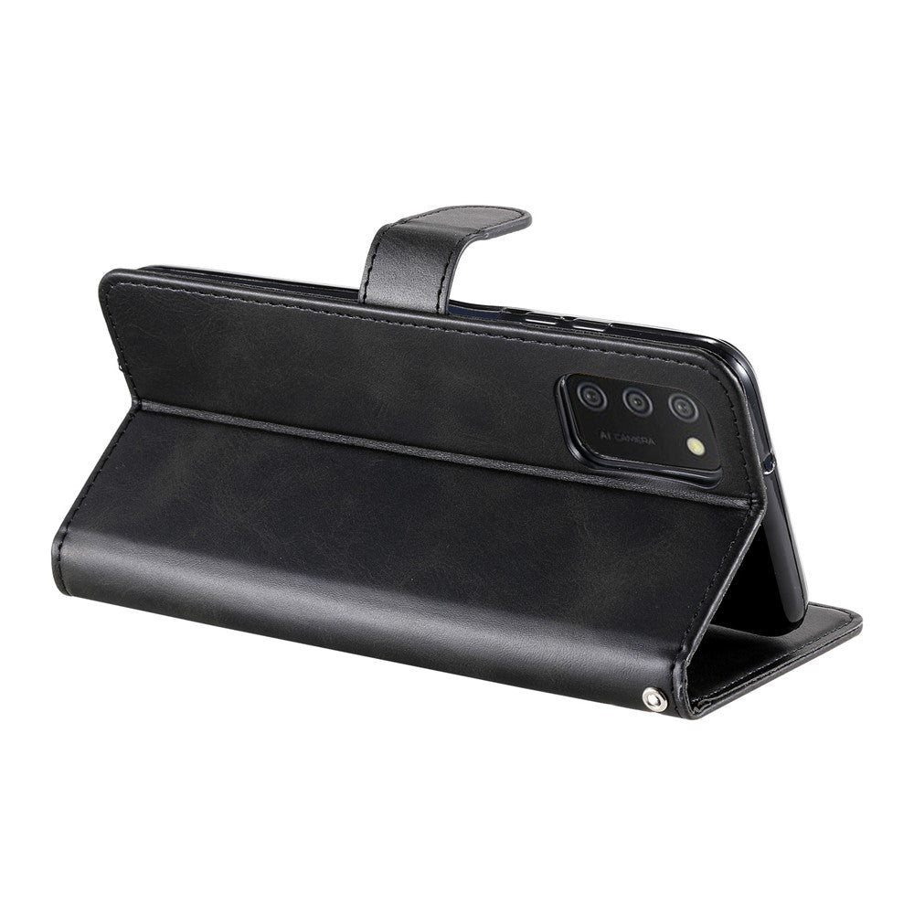 PU-lædertelefoncover - Drop-resistent Folio Flip Stand Wallet Etui med lynlåslomme til Samsung Galaxy A03s (164,2 mm)