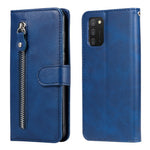 PU-lædertelefoncover - Drop-resistent Folio Flip Stand Wallet Etui med lynlåslomme til Samsung Galaxy A03s (164,2 mm)