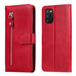 PU-lædertelefoncover - Drop-resistent Folio Flip Stand Wallet Etui med lynlåslomme til Samsung Galaxy A03s (164,2 mm)