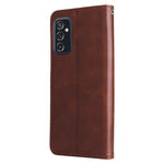 Folding PU Leather Phone Case Zipper Pocket Design Wallet Case with Adjustable Stand for Samsung Galaxy M52 5G