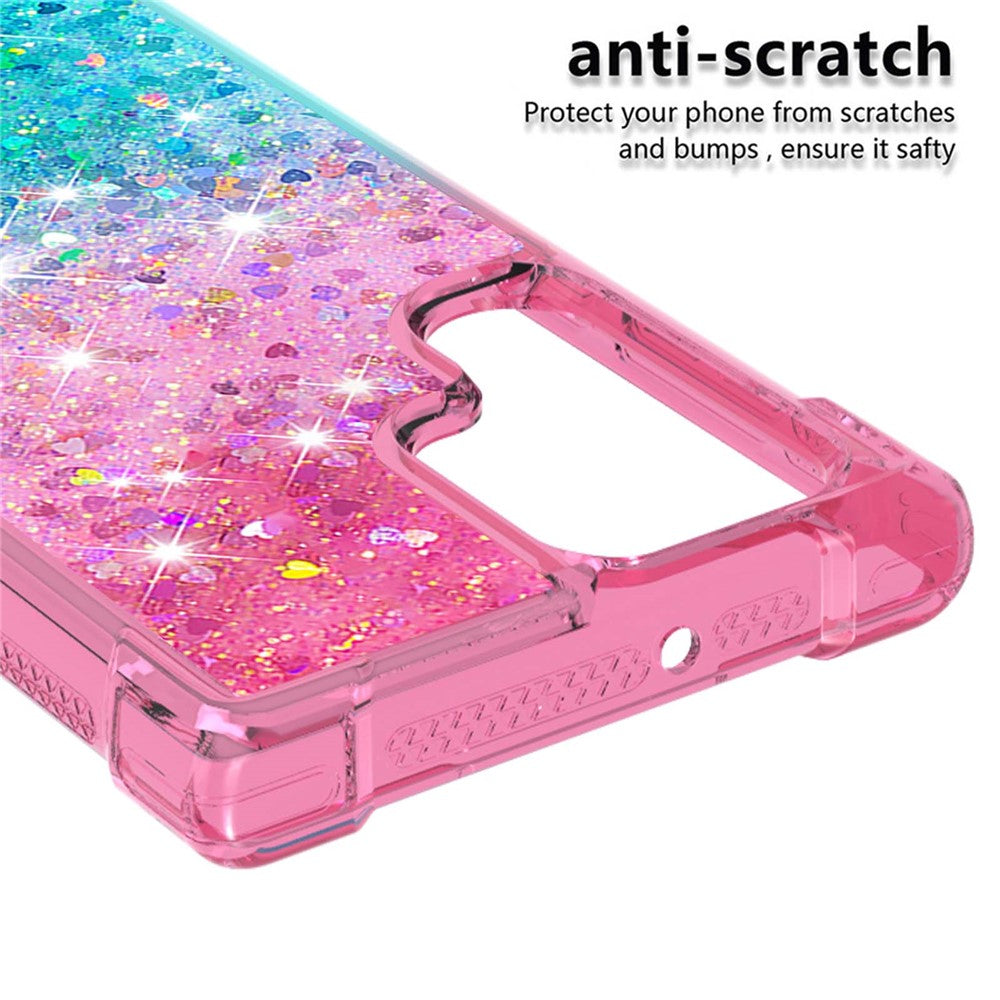 Gradient Quicksand Series Liquid Flowing Sparkle Reptåligt Mjukt TPU Mobilskal till Samsung Galaxy S22 Ultra 5G