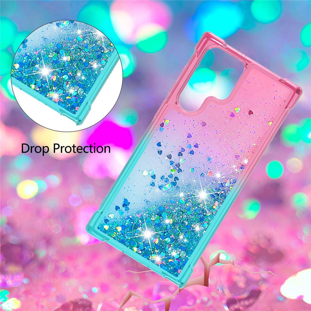 Gradient Quicksand Series Liquid Flowing Sparkle Reptåligt Mjukt TPU Mobilskal till Samsung Galaxy S22 Ultra 5G