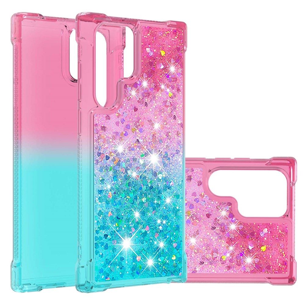 Gradient Quicksand Series Liquid Flowing Sparkle Reptåligt Mjukt TPU Mobilskal till Samsung Galaxy S22 Ultra 5G